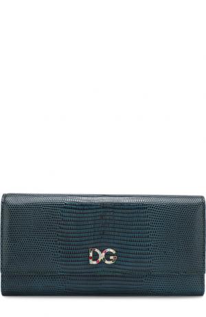 Кожаный кошелек с клапаном Dolce & Gabbana. Цвет: зеленый