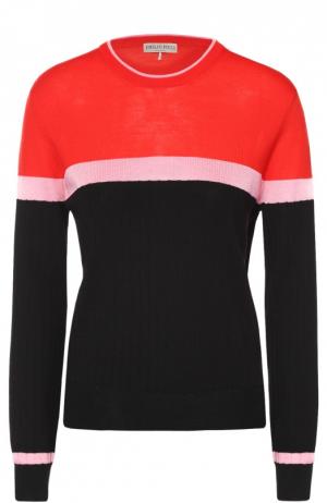 Шерстяной пуловер прямого кроя с круглым вырезом Emilio Pucci. Цвет: красный