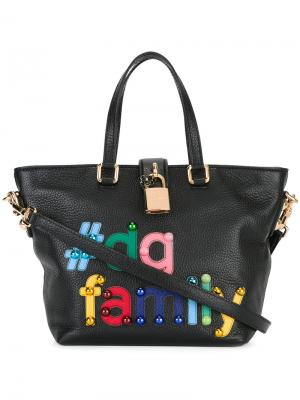 Сумка-тоут Dolce с нашивкой #DG family & Gabbana. Цвет: чёрный