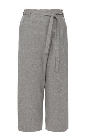 Укороченные кашемировые брюки с поясом Loro Piana. Цвет: светло-серый