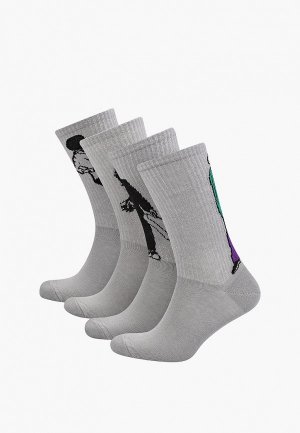 Носки 4 пары bb socks. Цвет: серый