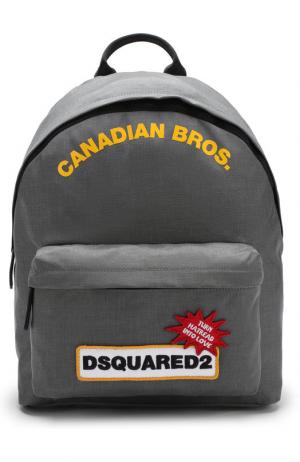 Текстильный рюкзак с принтом Dsquared2. Цвет: серый