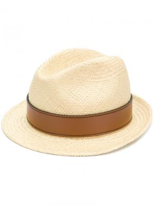Шляпа с декорированной пряжкой Miu. Цвет: телесный