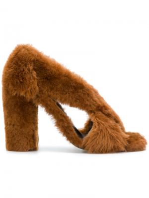 Босоножки с открытым носком Jil Sander. Цвет: коричневый