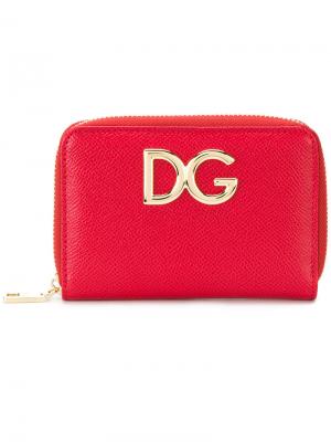 Кошелек на круговой молнии Dolce & Gabbana. Цвет: красный