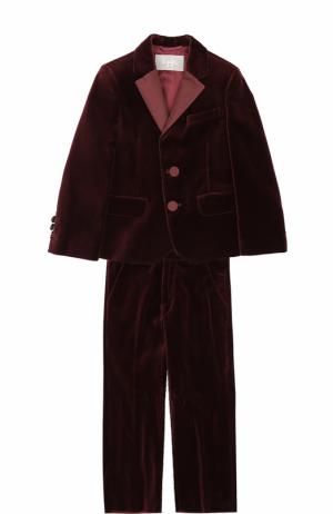 Хлопковый костюм с однобортным пиджаком Il Gufo. Цвет: бордовый