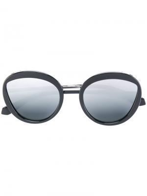 Круглые очки с эмалевой отделкой Bulgari. Цвет: чёрный