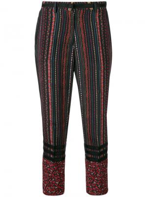 Укороченные брюки с цветочными полосками Nº21. Цвет: многоцветный
