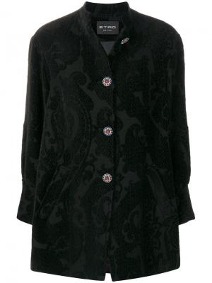 Жаккардовое пальто Etro. Цвет: чёрный