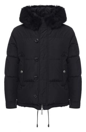 Пуховая куртка на молнии с капюшоном Dsquared2. Цвет: черный