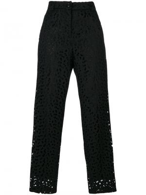 Зауженные брюки с открытой вышивкой Boutique Moschino. Цвет: чёрный