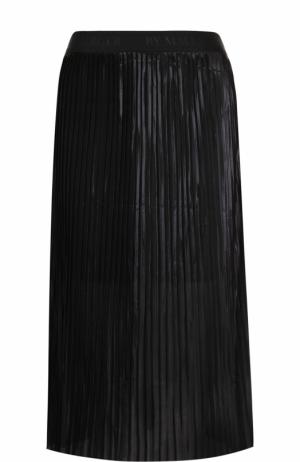 Однотонная плиссированная юбка-миди By Malene Birger. Цвет: черный