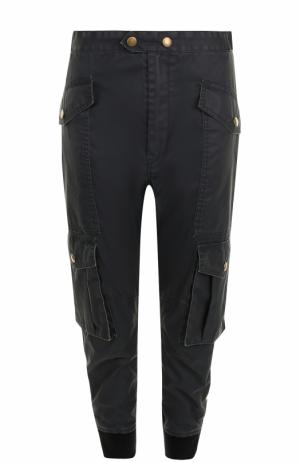 Укороченные брюки с манжетами накладными карманами Isabel Marant Etoile. Цвет: темно-синий