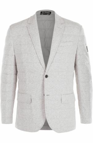 Утепленная стеганая куртка на пуговицах с отложным воротником Polo Ralph Lauren. Цвет: серый