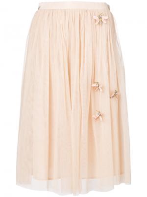 Декорированная тюлевая юбка Blugirl. Цвет: розовый и фиолетовый