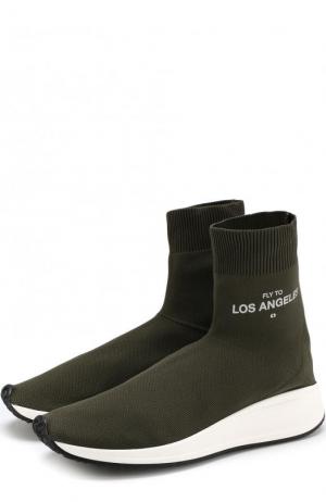 Текстильные кроссовки Fly To Los Angeles Joshua Sanders. Цвет: темно-зеленый