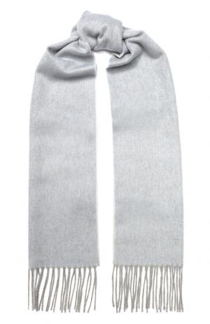 Кашемировый шарф с бахромой TSUM Collection. Цвет: светло-серый