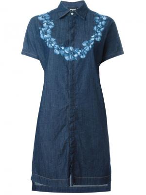 Джинсовое платье-рубашка Dsquared2. Цвет: синий