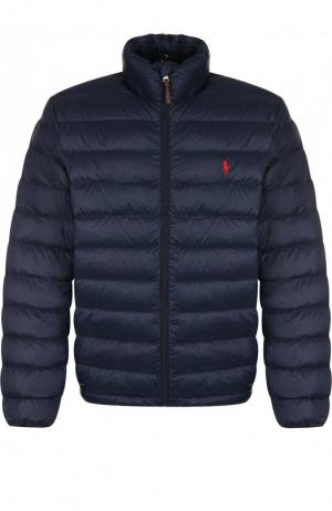 Утепленная куртка на молнии с воротником-стойкой Polo Ralph Lauren. Цвет: темно-синий