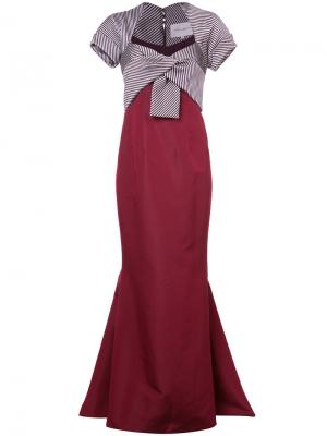 Платье с контрастным топом Carolina Herrera. Цвет: красный