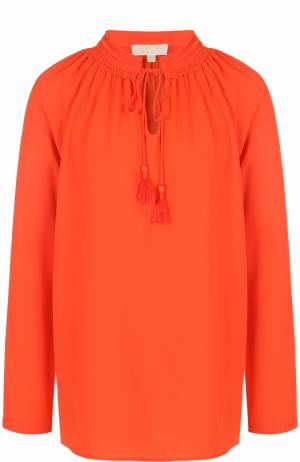 Блуза прямого кроя с воротником-стойкой MICHAEL Kors. Цвет: оранжевый