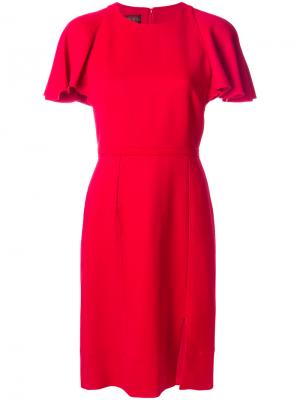 Платье с оборками на рукавах Giambattista Valli. Цвет: красный