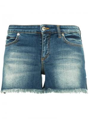 Джинсовые шорты с контрастными карманами Versace Collection. Цвет: синий