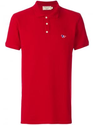 Рубашка-поло с логотипом Maison Kitsuné. Цвет: красный