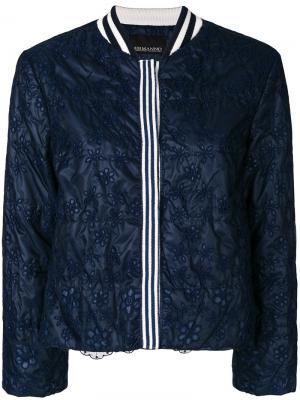 Укороченный кружевной пиджак Ermanno. Цвет: синий