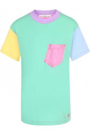 Хлопковая футболка с круглым вырезом и накладным карманом Golden Goose Deluxe Brand. Цвет: разноцветный