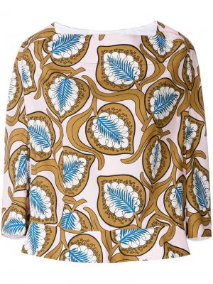 Оверсайз-блузка с принтом Marni. Цвет: многоцветный