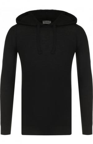 Шерстяной свитер с капюшоном John Smedley. Цвет: черный