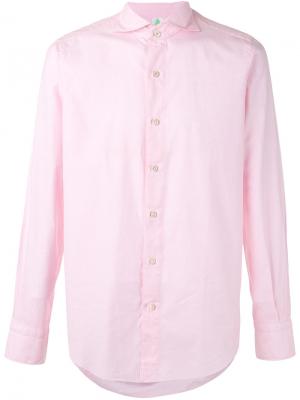 Классическая рубашка с длинными рукавами Finamore 1925 Napoli. Цвет: розовый и фиолетовый