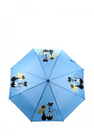 Зонт складной Flioraj. Цвет: голубой