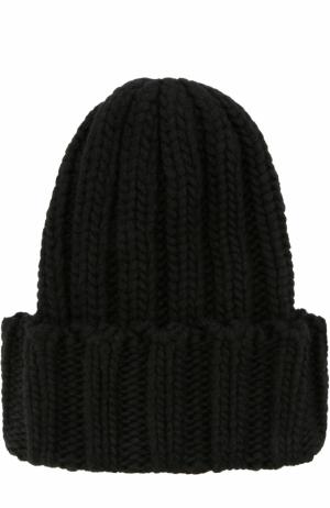 Кашемировая шапка фактурной вязки Inverni. Цвет: черный