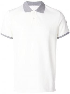 Рубашка-поло с короткими рукавами Moncler. Цвет: белый
