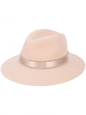 Фетровая шляпа с атласной лентой Maison Michel. Цвет: розовый и фиолетовый