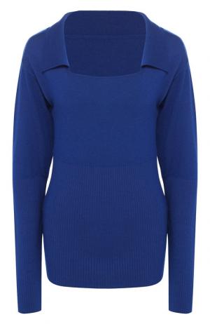 Шерстяной пуловер с отложным воротником Jacquemus. Цвет: темно-синий