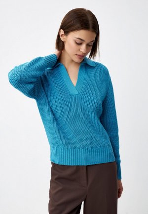 Пуловер Sela. Цвет: голубой