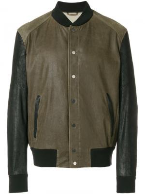 Куртка-бомбер с контрастной отделкой Drome. Цвет: зелёный