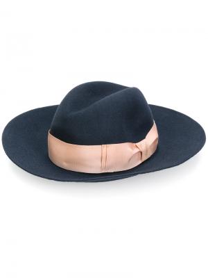 Фетровая шляпа с широкими полями Borsalino. Цвет: синий