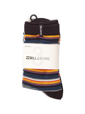 Носки STRIPE SOCK 3 PACK B (FW17) BILLABONG. Цвет: черный, рыжий, синий