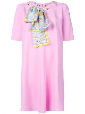 Платье-футболка с бантом Emilio Pucci. Цвет: розовый и фиолетовый