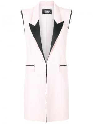Пиджак средней длины без рукавов Karl Lagerfeld. Цвет: розовый и фиолетовый