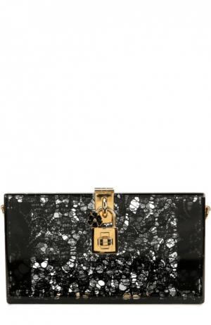 Клатч Dolce Box с кружевом & Gabbana. Цвет: черный