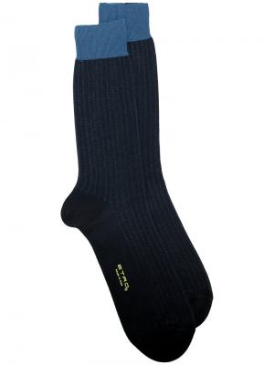 Ребристые носки Etro. Цвет: синий