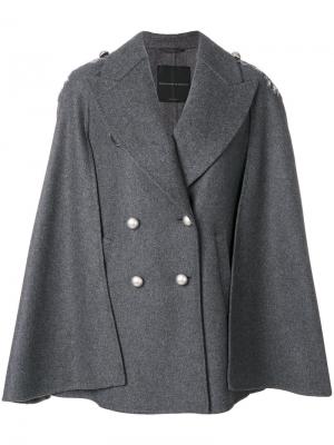 Двубортный пиджак-кейп Ermanno Scervino. Цвет: серый