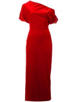Платье из эластичного бархата Christopher Kane. Цвет: красный