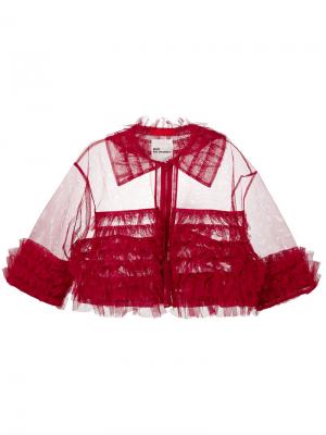 Укороченный пиджак с оборками Comme Des Garçons Noir Kei Ninomiya. Цвет: красный