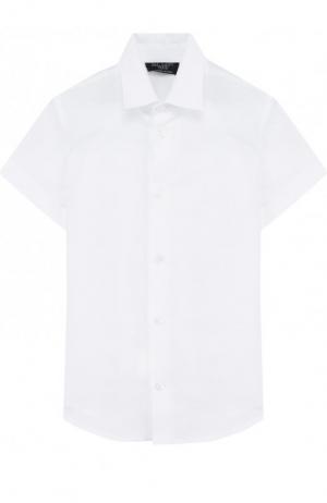 Рубашка из смеси хлопка и льна Dal Lago. Цвет: белый